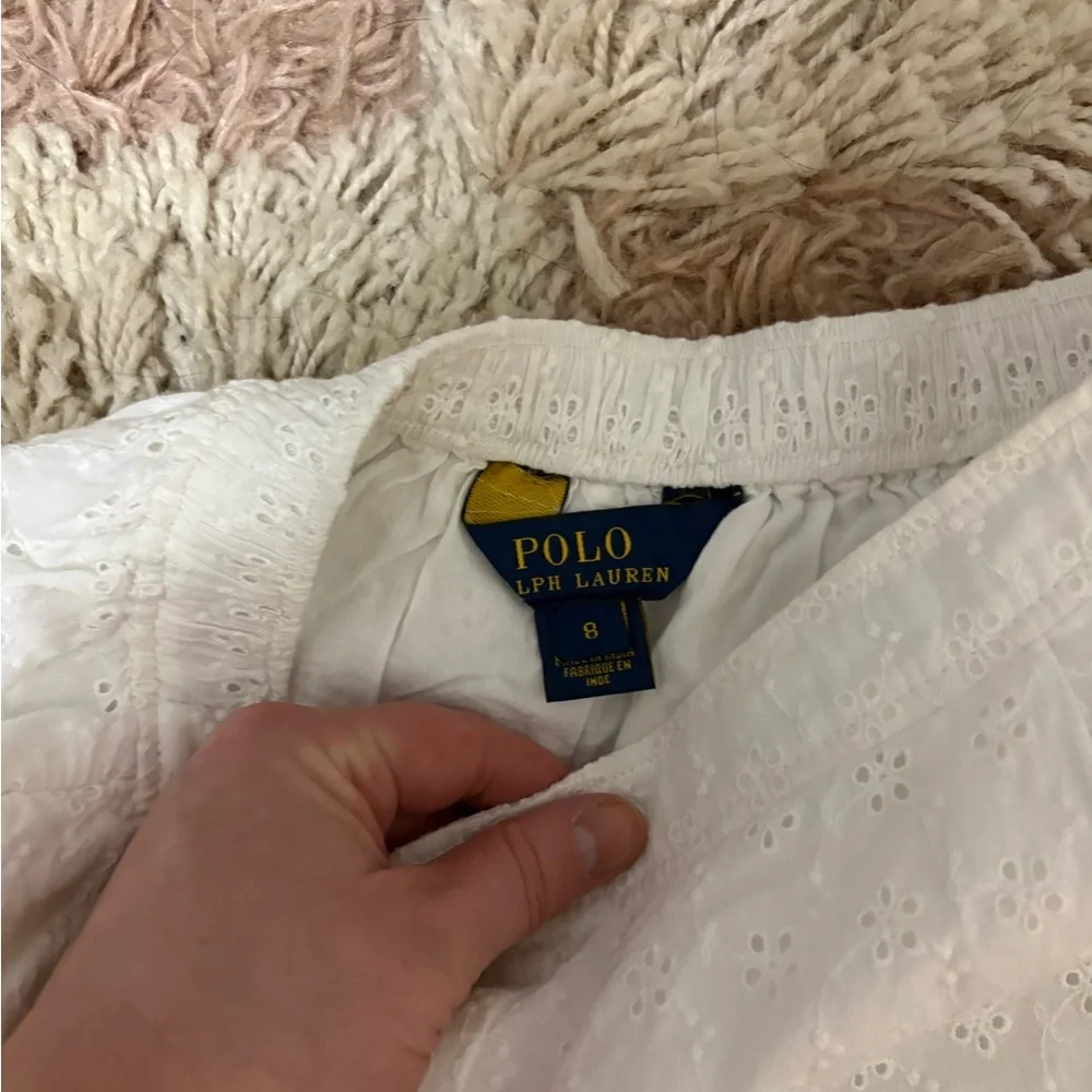 Ralph Lauren Kids White Eyelet Shorts